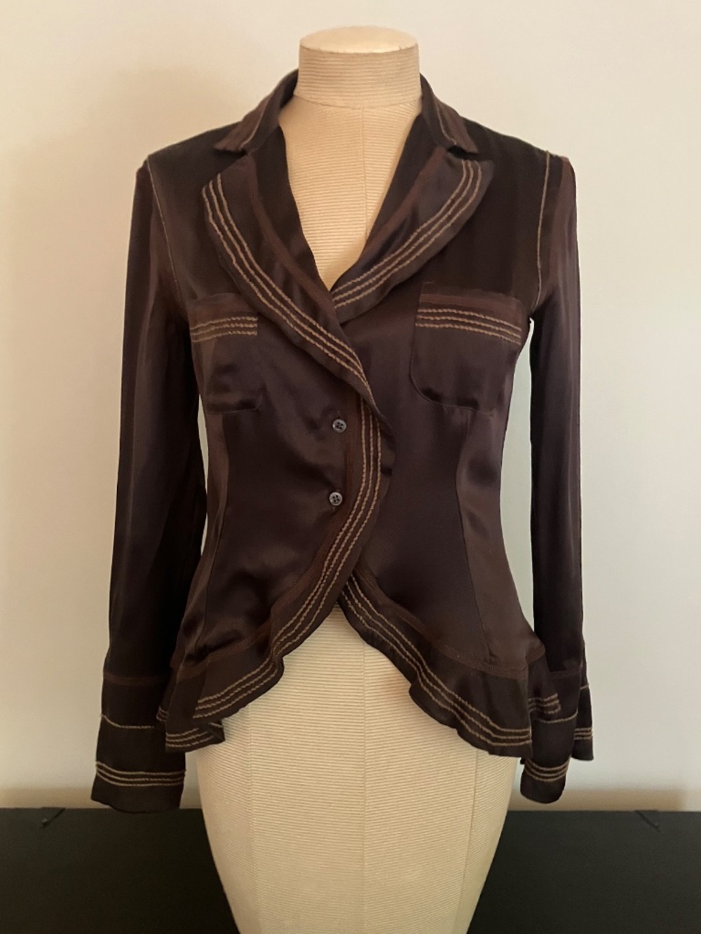 Vintage Etro Brown Silk Jacket
